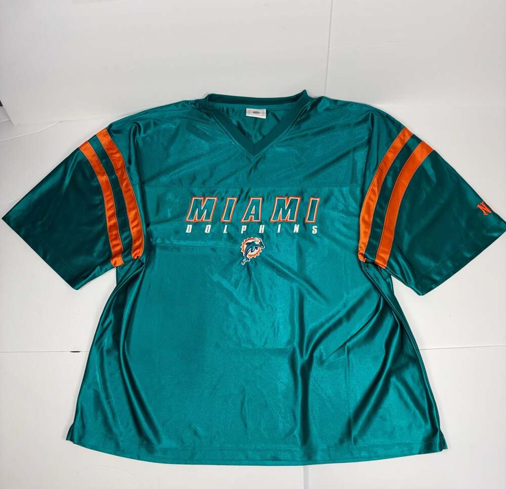 Vintage Miami Dolphins VF Imagewear V-Neck Logo Jersey Shirt Size 3XL
